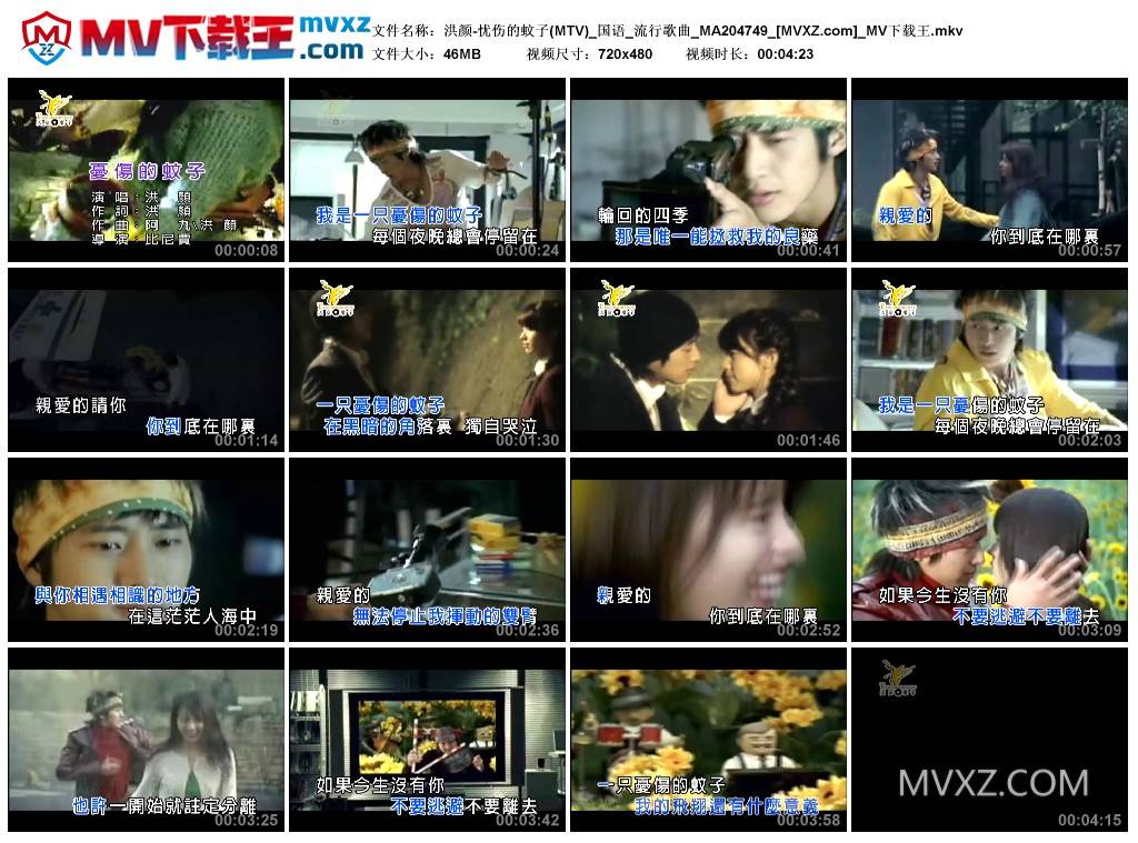 洪颜-忧伤的蚊子(MTV)_国语_流行歌曲_MA204749